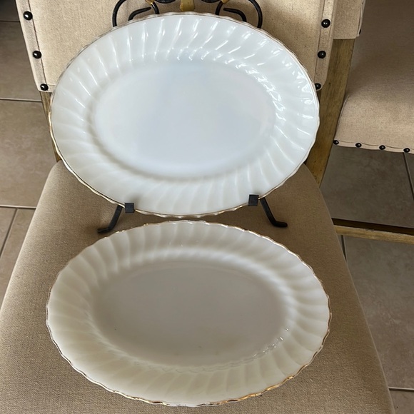 Anchor Hocking Dining Vintage Anchor Hocking White Gold Trim Oven